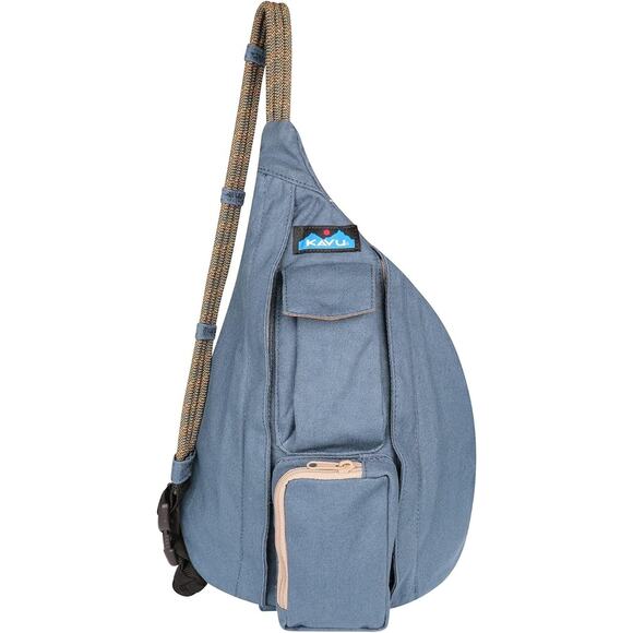 KAVU MINI ROPE BAG COTTON CROSSBODY SLING ONE SIZE OCEAN BLUE - Picture 1 of 6